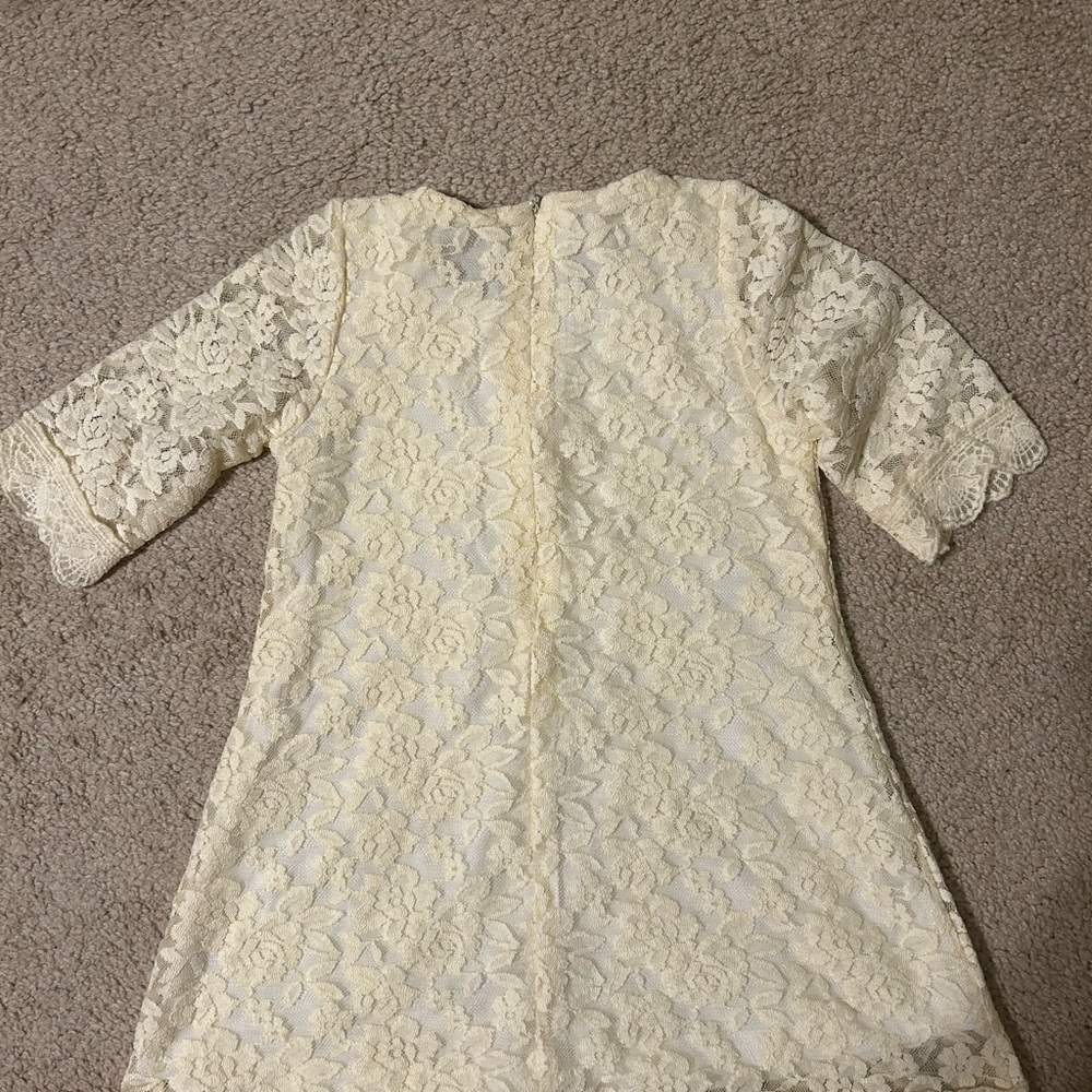 Rare Editions Cream Sheath Dress with Scoop Neck and 3/4 Sleeves - Picture 2 of 4
